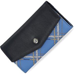 Women's Plaid Rope Money Manager RFID Slim Wallet Card Holder with Coin